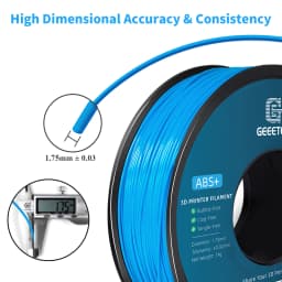 Geeetech ABS+ 3D Filament 1.75mm 1KG Plastic, 3D Printer Material, Tangle-Free, Non-Toxic, Vacuum Packaging