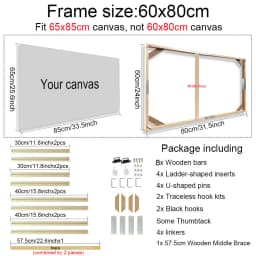 24 Sizes Modern Wood Canvas Frame Wooden Frames Wooden Photo Oil Painting Canvas Diamond Painting Frames Canvas Wood Wall Frame
