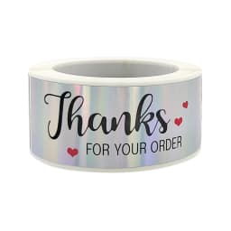 120pcs Rectangle Thank You For Your Order Sticker for packaging Stationary Stickers Roll Black Pink Transparent Thank you labels