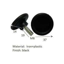 4Pcs Black White Iron Plastic Furniture Table Chair Sofa Leg Feet Adjustable Leveler Glide Slide Pad M6 M8