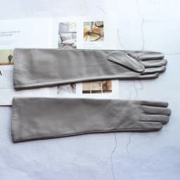 Women's Touch Screen Long Leather Gloves Thin Colored Sheepskin Fashion Stage Wear Autumn Silk Lining Sleeves