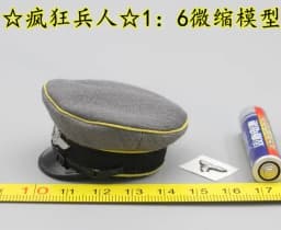 1/6 Scale Soldier Hat Helmet Cover Soldier Boat Cap Grey Miniature Air Marshal Cornice Cap Model 1/6 Soldier Accessories