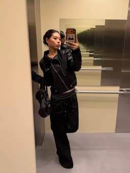American Style Retro Light Deconstructed Design Flip Collar PU Leather Jacket Women's Short Fashion Motorcycle Jacket