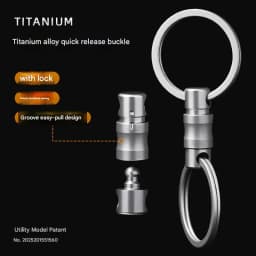 Titanium Alloy Quick Release Keychain 360° Rotatable unboxing Buckle Anti Stripping Dog walking Lightwei Safety With Lock design