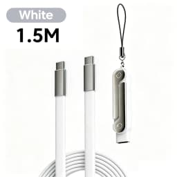 240W PD Fast Charging Type-C Cable USB-C to USB-C with Foldable Stand Phone Adapter Silicone Cord for iPhone 17