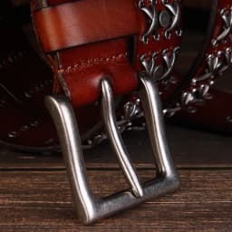 3.8CM High Quality Genuine Leather Rivet Belts for Men Brand Strap Male Pin Buckle Fancy Vintage Cowboy Jeans Belt Cool Punk