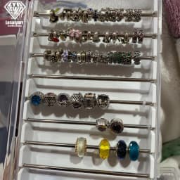 Acrylic Charm Bracelet Beads Display Tray Box with Cover Trollbeads Necklace Pearl Vintage Pandora Charms Storage Organizer Case