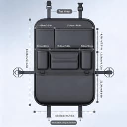 HOMEFISH 6-Pocket Car Seat Back Storage Bag Wear-Resistant Car Backseat Organizer Tissue/Cup Holder Waterproof Anti-Kick Pad