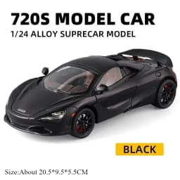 1:24 Senna GTR 720S Miniature Model Alloy Diecast Sports Car Toys Front Wheel Steering Sound Light Pull Back Boys Festival Gifts