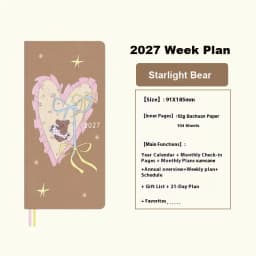 Kinbor 2027 Weekly Planner Pocket Size Notebook Week Plan Notepad Schedule Planning Book Punch Efficiency Manual Daily Writing