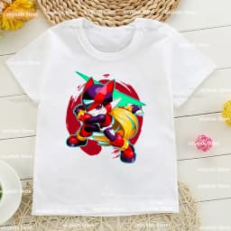 New Boys T-Shirt Funny ¡ Mega Man Listo Para Comenzar Cartoon Kids Clothes Summer Kids Clothes T Shirt White Short Sleeve Tops