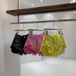 2026 New Ripped Rough Edge Design High Waist Denim Shorts Wide Leg Shorts Women