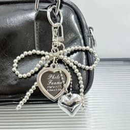 Bag Pendant Gift Heart Shape Imitation Leather Keychain Vibrant Color Bag Decor Charm Bag Car Key Accessory Ornament