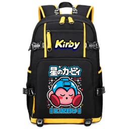 Kirby Cartoon Print Student Backpack Large Capacity Travel School Bag for Kids Teens