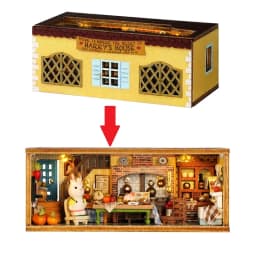 New DIY Mini Rabbit Town Casa Wooden Doll Houses Miniature Building Kits with Furniture Dollhouse Toys for Girls Birthday Gifts
