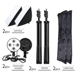 Photography 50x70CM Four Lamp Softbox Kit Continuous Lighting System Soft Box Accessories Photo Studio Equipment
