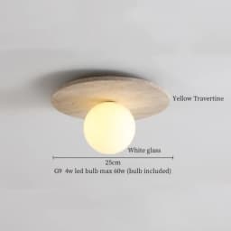 IWHD Japan Wabi Sabi LED Ceiling Lights Bedroom Bathroom Corridor Home Lighting Yellow Travertine Ceiling Lamp Lampy Sufitowe