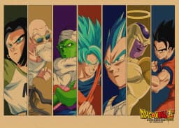 Anime Dragon Ball Retro Kraft Paper 16*12in Dragon Ball Characte Colours Notice Poster Wall Bedroom Bar Decor Photo Props Gifts