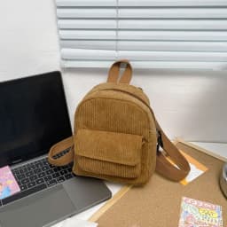 Fashion Women Mini Backpack Solid Color Corduroy Small Backpacks Female Casual Outdoor Travel Rucksack School Baskpack for Girls