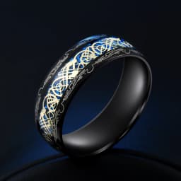2022 Stainless Steel Dragon Ring for Men Inlay Purple Red Green Black Carbon Fiber Ring Wedding Band Jewelry Size 6-13