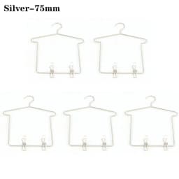 5pcs Doll Accessories Cute Mini Doll Dress Clothes Hangers Dollhouse Furniture Metal Doll Hangers
