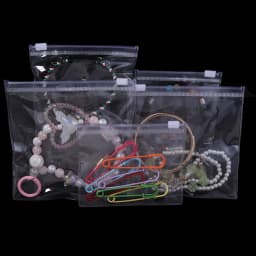 10Pcs Thicken Zipper Bag Transparent Plastic Bag Anti Oxidation Jewelry Pouch for DIY Jewelry Storage Earring Bracelet Packaging