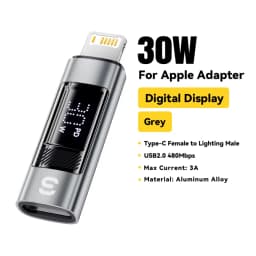 Essager USB C to Lighting Adapter for iPad 30W Digital Display OTG Converter for IPhone15 14 13 12 Lightning to Type-C Connector