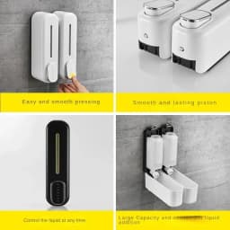 300ml Wall Mount Soap Dispenser Manual Shampoo Shower Gel Dispenser Lotion Container Liquid Hand Soap Dispenser for Bathroom