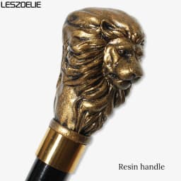 Black Gold Lion Head Handle Detachable Beech Wood Walking Cane Elegant Vintage Walking Stick Men Women Cosplay Decorative Use