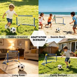  Portable Micro Soccer Goal Set Complete Outdoor Beach Training Equipment with Net Pump Ball Lightweight Indoor Kids Sports Toy