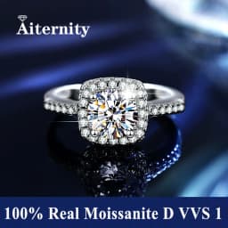 100% Real Moissanite Ring Adjustable Size S925 Sliver D VVS1 Pass Diamond Tester Pen GRA Certificate 18K Plating Rings for Women
