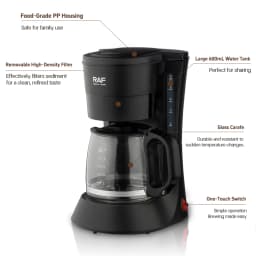 Drip Coffee Maker - Automatic Home Coffee Machine with Keep-Warm Function for American Coffee & Tea Brewing in Office