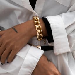 Retro Simple Hip Hop Thick Link Chain Bracelet Women's CCB Material Exaggerated Cool Twist Thicks Bracelets Glamour Girl Jewelry