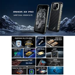 Ulefone Armor 22 pro Rugged Smartphone 6.58'' Android 16 Helio G200 8GB+128GB/256GB 64MP 6600mAh 33W 4G NFC Rugged Phone