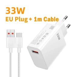 33W Charger QC 3.0 Quick Charging 6A Fast Turbo Charger Mobile Phone Charger Adapter USB Type C Cable For Samsung