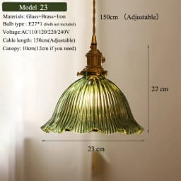 Multi-Style Nordic Pendant Lamp Green Glass Ceiling Lighting Kitchen Island Hand Brass Hanging Light Fixtures for Dining Room