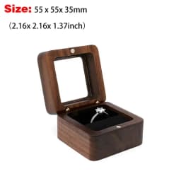 Free Custom Name Walnut Wooden Ring Box Personalized Wedding Anniversary Gift Walnut Wood Engagement Wedding Rings Box Gift