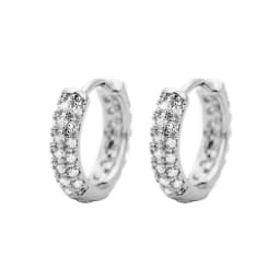 Luxury Shiny Hoop Earrings For Women Three Layer Micro Zircon Stone Paved Small Copper Huggies Charm Piercing Ear Hoops Jewelry