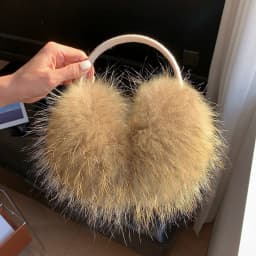 2027 New Winter Natural Real Fox Fur Earmuffs Plush Warm Decorate Women Cute Solid Ear Warmer Headphones Neck Warm Bib Scarf