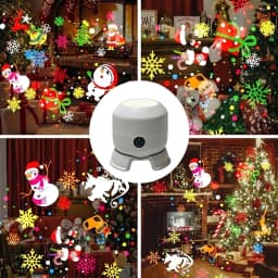 Snowflake Projector Light 360°Rotating Dynamic Christmas Snowflake Projector USB Rechargeable Night Lamp for Bedroom Party Decor