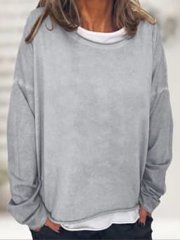 Women's Loose Fit Printed Crew Neck Long Sleeve Mid-Length Sweatshirt Soft Finish Pull On Women's Hoodies And Woman Clothes