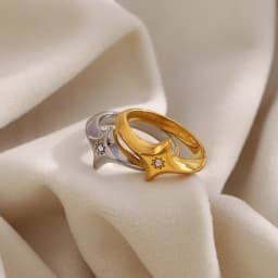 E.B.belle Four-pointed Star Zircon Ring Stainless Steel Minimalist Style Creative Personalized Jewelry For Women Accessories