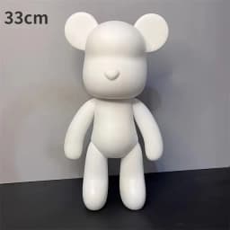 DIY Fluid Bear Sculpture Handmade Bearbrick Doll Ornaments Violent Bear Graffiti Painting Parent-child Toy Gift Home Decoration