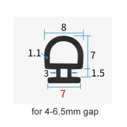 5/10M Bottom Width 5/6/7mm EPDM Sealing Strips Bridge Aluminum Door/Window Sealed Plastic Energy Saving and Doors