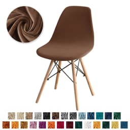 1PC Velvet Shell Chair Cover Stretch Spandex Armless Chair Covers Solid Color Elastic Dining Seat Case Wedding Hotel Banquet