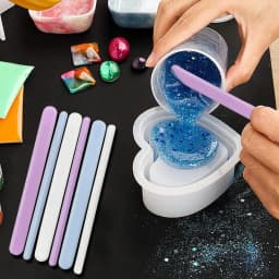 Reusable Silicone Stirring Sticks Set - Non-Stick Bubble Remover Tools, Scraper for Epoxy Resin DIY, Christmas Craft Supplies