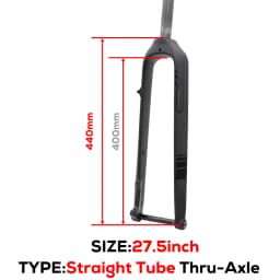 MTB Full Carbon Fiber Rigid Fork,Straight/Tapared Tube Bicycle Fork,9*100mm Quick Release,Thru Axle 15*100mm,26/27.5/29 Inch