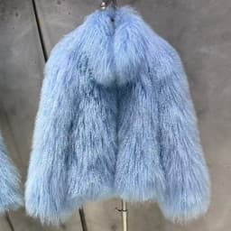 Mongolian Fur Jacket Stand Collar Women's Mongolian Fur Coat Winter Warm Winter Natural Fur Cloth 908