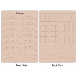 Microblading Practice Skin Pattern Sheet Pre-Printed Brow Mapping Guide Flexible Silicone Pad for Precise Hair Strokes & Shading
