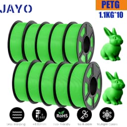JAYO PETG 3D Filament 1.75mm 10Rolls 3D Printer Diameter Tolerance +/-0.02mm Filament Lines Up Neatly High Toughness Material